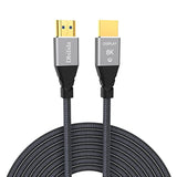 8K Fiber Hdmi Cable 50Ft, Nylon Braided Fiber Optic Hdmi 2.1 Cable Support 48G