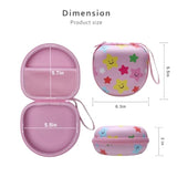Kids Headphones Case Compatible With Iclever Hs19 / Bth12 / Candy Bila/Midola Md-B01 / Noot Products/Earfun/Imyb Foldable Kid Headphone(Pink Star) - Case Only
