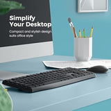Wireless Keyboard And Mouse Combo, 2.4G Full-Sized Ergonomic Keyboard Mouse, 3 Dpi Adjustable Cordless Usb Keyboard And Mouse, Quiet Click For Computer/Laptop/Windows/Mac (1 Pack, Black)