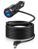 Mini USB Mini-B Dash Cam Power Cord Left Angle Charging Cable Dash Camera Car Charger for Rexing V1V1P ProV -13FT/4M