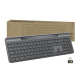 Signature Slim Solar+ Wireless Bluetooth Keyboard K980 For Business, Quiet Typing, Secure Receiver, Windows, Mac - Graphite