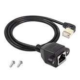 90 Degree Right Angle Cat8 Lan Cable, Rj45 Male To Female Shielded Ethernet Ne