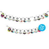 Big Dot of Happiness Through the Decades - Party Bunting Banner, Theme 50s, 60s, 70s, 80s, 90s Nostalgia, Wall Sign for Parties, Through the Years Decorations