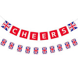2-Piece British Party Garland UK Flag Pennants & "Cheers" Banner for Decor