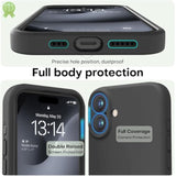 iPhone 16 6.1 Inch Premium Silicone Shockproof Case with Soft Lining Black