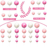 30Pcs Balls Cake Topper Foam Ball Cake Picks Mini Balloon Cupcake Insert Bubble Balls Diy Decoration For Baby Shower Kids Birthday Party Decorations Pearl White Pink Rose Red