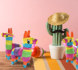 6 Pack Mini Donkey Pinatas 7.5x5.5", Rainbow Party Decoration for Cinco De Mayo, Pinatas for Fiestas, Taco, Llama Birthday, Carnival, Classroom & Table Centerpiece Party Favor