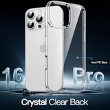 JETech Case for iPhone 16 Pro 6.3-Inch, Non-Yellowing Shockproof Phone Bumper Cover, Anti-Scratch Clear Back (Clear)