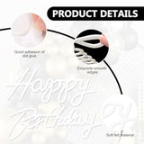 White Felt Happy Birthday Sign for Arch & Balloon Backdrop Decorations