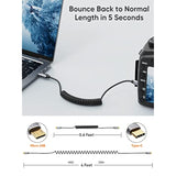 CableCreation Coiled Micro USB to USB C Cable 4FT, USBC to MicroUSB OTG 480Mbps Cord for Wall Chargers, MacBook Pro Air Galaxy S22 S21 Pixel 5/4/3 & More, 1.2M Black