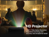 Evp-2001C 150" Portable Projector With 100" Portable Screen, Bluetooth, Hdmi & Usb Inputs, Dual Speakers, And Carrying Case Ideal For Movie Nights, Home Entertainment, And Presentations