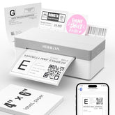 Shipping Thermal Label Printer, Bluetooth 4X6 Sticker Label Maker Wireless Shipping Label Printer For Package Small Business Compatible With Windows Macos Android Ios (White)