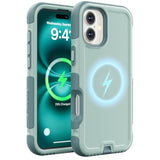 Heavy Duty Green Magnetic Case for iPhone 16