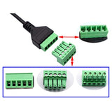 Type C Usb Screw Terminal Block Connector Cable 2.0 Type C Usb Male Plug To 5 Pin Way Female Bolt Screw With Shield Terminals Pluggable Type Adapter Connector Converter Cable?30Cm2Pack Male