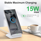 15W S26 Ultra S25 Wireless Charger Stand Fast Charging Station for Galaxy S26 S25 Ultra S24 FE S23 S22 S21, Android Wireless Desk