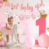 2pcs Rose Gold Glitter Baby Girl Banner β Pre-Strung Baby Shower Decor