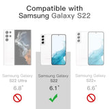 Jetech Case For Samsung Galaxy S22 5G 6.1Inch, Nonyellowing Shockproof Bumper Protective Phone Cover, Antiscratch Hard Pc Back (Clear)