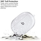 Clear Glitter Case for Beats Studio Buds 2021, Shockproof Soft TPU Case with Keychain, Compatible with Beats Studio Buds Case Cover 2023, Premium De Bayer Material, Ergonomic Design, Fashionable Shining Design, Perfect Protection for Beats Studio Buds