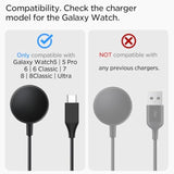 Spigen S353 Compatible with Samsung Galaxy Watch 8 Classic 46mm, 8 40/44mm, Ultra 47mm, 7 40/44mm, 6 40/44mm, 6 Classic 43mm, 5 40/44mm, 5 Pro Charger Stand - Black