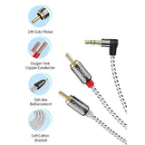CableCreation 3.5mm to RCA Cable, Angle 3.5mm Male to 2RCA Male Auxiliary Ster