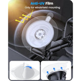 Car Phone Holder with Strong Suction Cup & Air Vent Clip, 360° Mount for iPhone