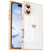 iPhone 16 Case with Cute Heart Pattern, Shockproof Bumper, Camera Protection 6.1"