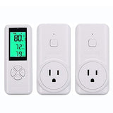 Digiten Wireless Temperature Controller, Remote Control Detect Temp, Digital Remote Thermostat, Plug-In Thermostat Outlet