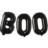 16" Black 'BOO' Mylar Balloons – Spooky Halloween Party Letter Banner
