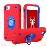 For Iphone Se 3Rd/2Nd Generation Case, Iphone 8/7/6/6S With Kickstand (Not For Plus Sized Models),Shockproof Hybrid Hard Pc Soft Rubber Iphone Se Case 2022/2020 Cover 4.7" For Kids (Red+Blue)