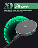 Magnetic Wireless Charger for , 25W Fast Charging Pad with 30W PPS USB-C Wall Adapter, Removable USB-C Cable, LED Charging Indicator,