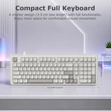 Ak980 Retro Mechanical Keyboard - 101-Key Hot-Swappable Gasket Mount Wired Keyboard With Pre-Lubed Red Switches, Anti-Ghosting, For Office & Quiet Typing (Grey-White)