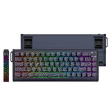X Skyloong 60% Aluminum Gaming Keyboard, Gk68 He Usb Wired Magnetic-Switch Rgb Backlit Mechanical Keyboards With South-Facing Print Contour Line Keycap And Knob Multi-Layer Gasket (White)