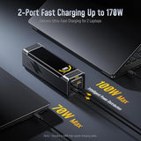 170W Laptop Power Bank 25200mAh Portable Fast Charger (90.72wh), Airline-Compliant, 100W PD 3.0 Large Battery Pack The Black Warrior for MacBook,
