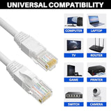 Cat5E Ethernet Patch Cable 50 Feet, Snagless Rj45 Computer Lan Network Interne