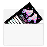 Skating Party Invitations With Envelopes, Roller Skate Birthday Party Invites Cards For Celebration, 20 Invitation Cards For Girls Kids Boys, Party Supplies And Decoration, Black
