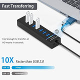 Usb Hub 3.0, 7-Port Usb Data Hub Splitter For Laptop, Pc, Macbook, Mac Pro, Ma