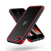 Compatible With Iphone Se 2020/2022 And Iphone 7/8, Ultra Thin Hybrid Case, Soft Tpu Shockproof Bumper Anti Scratch Cover For Iphone 7/8/Se2020/Se2022 - Black/Red