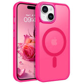Magnetic For 15 Plus Case, 15Plus Phone Case Compatible With Magsafe, Translucent Matte Protective Cover Shockproof Women Girl Cute Case For 15Plus 6.7", Hot Pink
