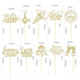 60pc Happy New Year 2026 Glitter Cupcake Toppers Balloon Fireworks Clock