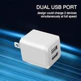 3- Pack, Usb Wall Charger, Dual Port Usb Cube Power Adapter Charger Plug Block Charging Box, Dual Port Wall Fast Charging Adapter, Compatible For I Phone 14 13 12 11 (White)