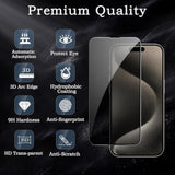 Privacy Screen Protector For Iphone 15 Pro, Shatterproof Tempered Glass Accessories, Anti Spy Tempered Glass Film, Case Friendly Ultra Resistant 9H Hardness Anti-Glare Hd Black -3 Pack