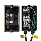 Single Phase 230V Magnetic Switch Box, 21-25 Amps, On/Off Push Button, Ul Certified, Includes 3-Wire Motor/Load And Power/Line Cords,Fits Table Saw, Planer, Cabinet Saw (71740)