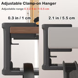 Headphone Hook - Adjustable Clamp-on Headphone Holder, Under Desk Gaming Headset Holder Mount Hook with Rotating Clamp (Black)