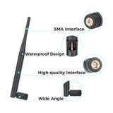 Bluetooth Antenna Wifi Sma Male Pc 2.4Ghz 6Dbi Single Band Boost Bluetooth Audio Range For Home Office Wireless Network Router Ip Camera Amplifier Wireless Range Extender 2 Pack (Sma-Male)