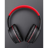 K16 Wired On-Ear Headphones with Mic, Foldable, 3.5mm Jack (Black/Red)