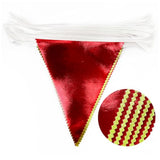 Red And Green Metallic Fabric Triangle Pennant Banner Flag Bunting Garland For Merry Grinchmas Birthday Baby Shower Bachelorette Xmas Holiday Christmas Holiday New Year Party Decorations Supplies