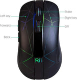 Led Wireless Mouse,2.4G Ergonomic Optical Mouse With Usb Receiver,Rechargeable Portable Computer Mice For Pc,Mac,Tablet,Chromebook,Notebook,Laptop-Black (New)