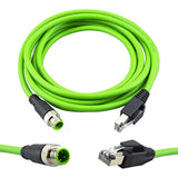 M12 To Rj45 Industrial Ethernet Cable,Automation Systems Interconnect M12 4 Pi