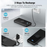 Portable Charger With Built In Cables,High Speed Power Bank 10000Mah Travel Battery Pack 5 Outputs 3 Inputs Portable Phone Charger Backup Battery For Iphone, Samsung, Ipad,Tablets (Black)