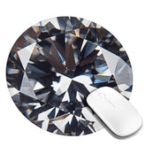 Mouse Pad Diamond Print Mouse Pads For Desk With Non-Slip Rubber Base Office Computer Round Mousepad Mouse Mat For Home Office Desk Accessories